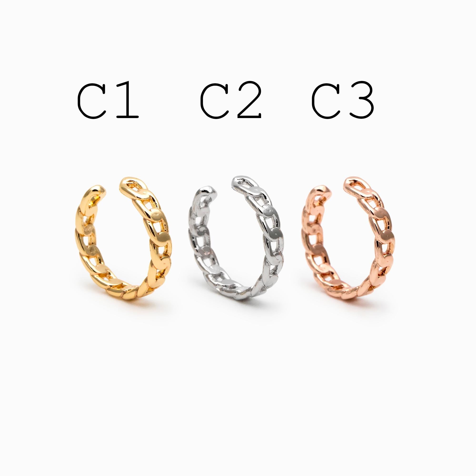 10pcs Gold Ear Cuff, Cartilage, Fake Piercing, Cartilage Ear Cuff, Ear Wrap, Earcuff (GB-2826)