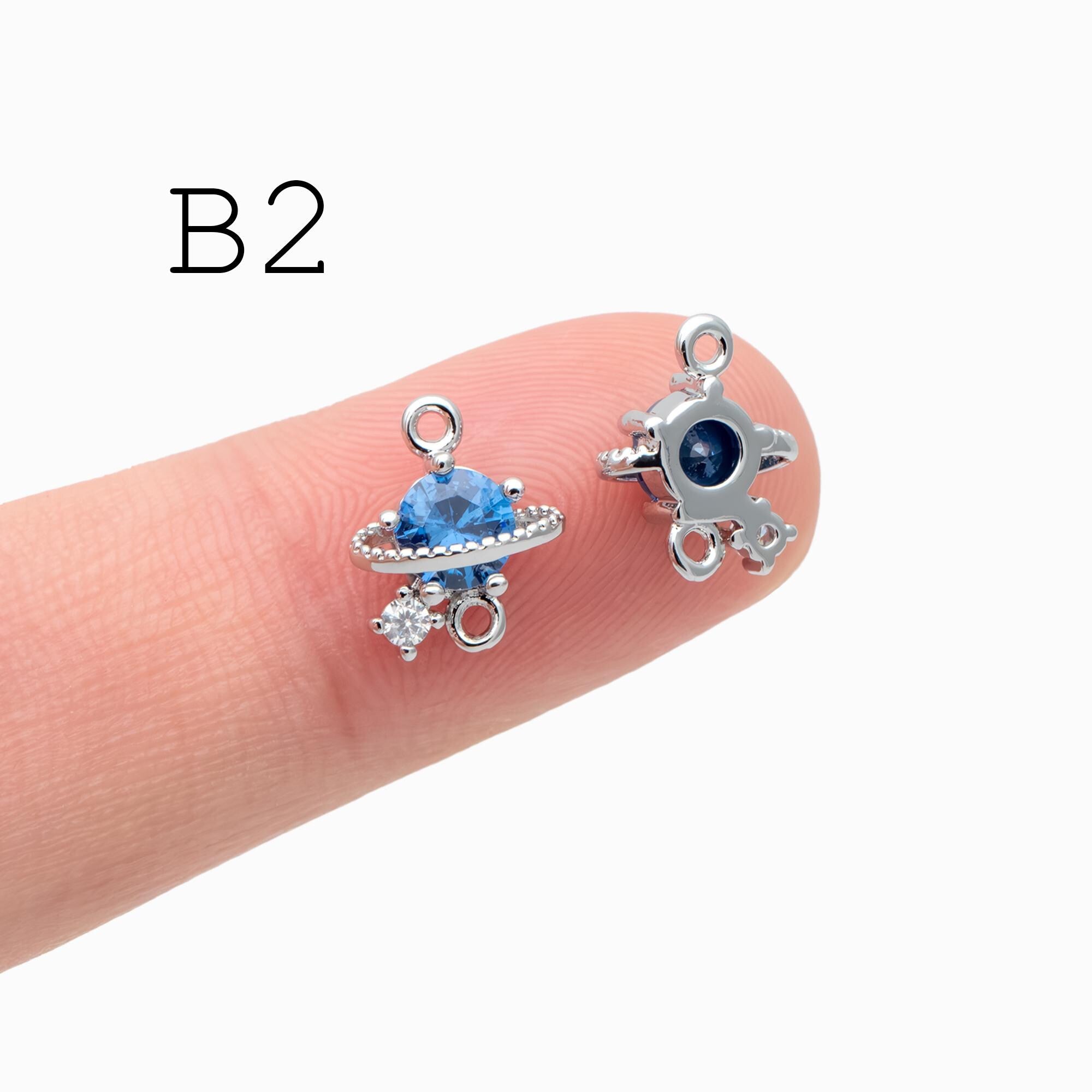 4pcs CZ pave Gold Geometric Charms, 18K Gold/ Rhodium plated Brass Geometric Connectors (GB-3231)