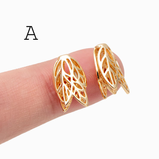 10pcs Gold Tassel Caps, Gold/ Rhodium plated Brass, Lead Nickel Free (GB-110)