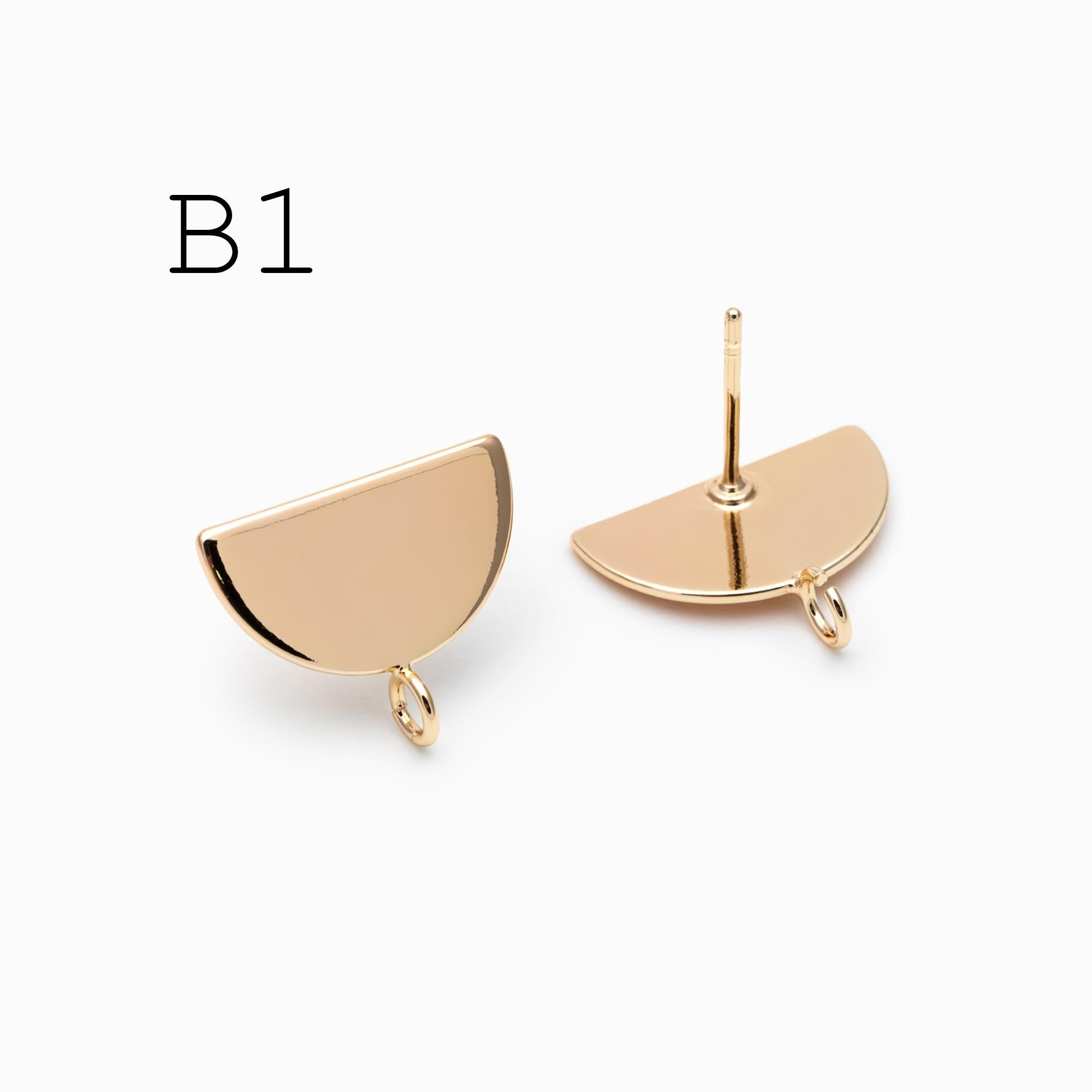 10pcs Gold/ Silver tone Geometric Earrings, 18K Gold/ Rhodium plated Brass, Minimalist Earring Components (GB-624)