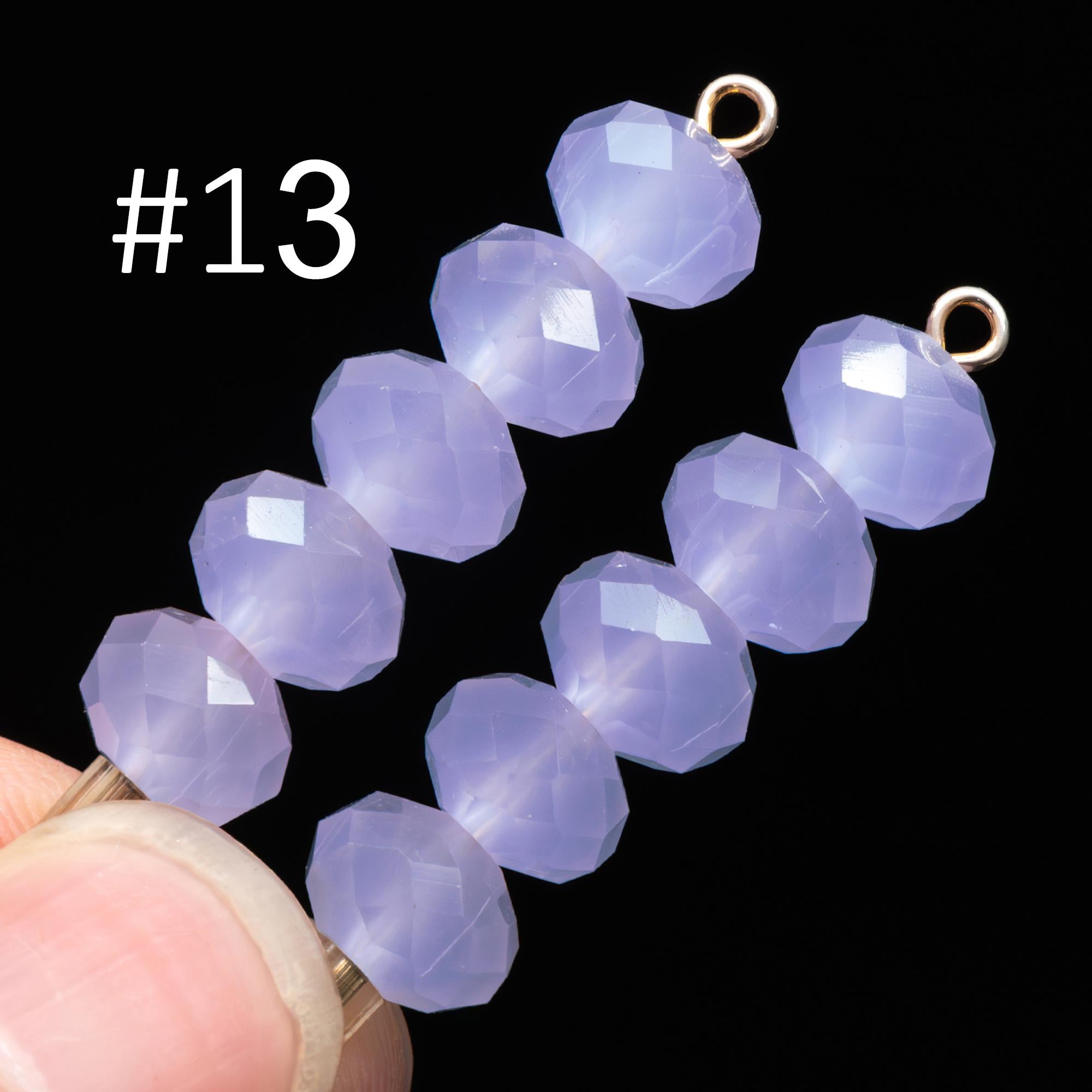 65 beads- Faceted Glass Crystal Rondelle Beads,6x8mm (BZ08)