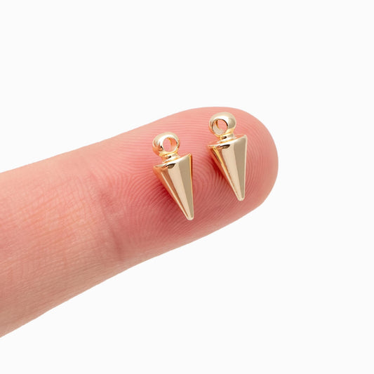 4pcs Gold plated Brass Bullet-shaped Charms 11x5mm, Arrow DANGLE Pendants (GB-2416-A)