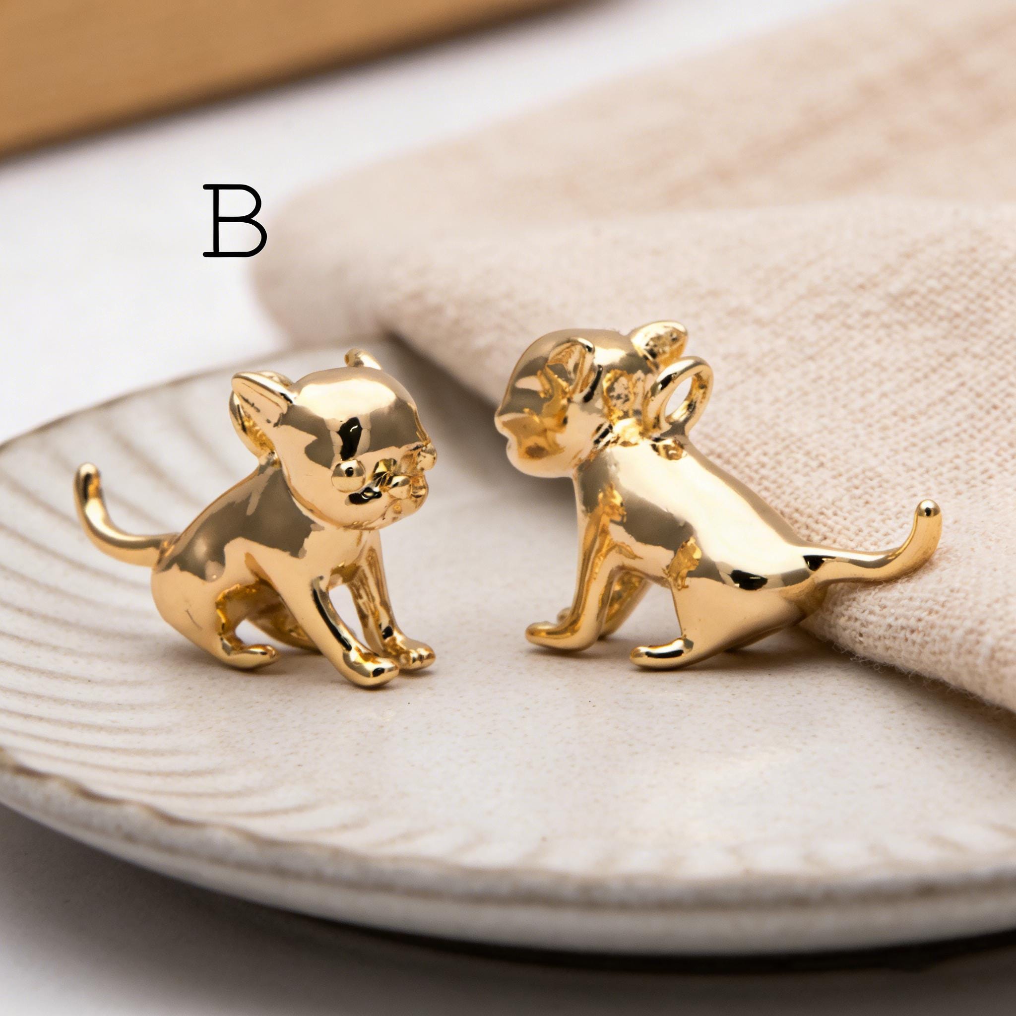 10pcs Gold/ Silver 3D Dog Charm, Gold/ Rhodium plated Brass, Jewelry Making, Diy Material, Jewelry Supplies (GB-2668)