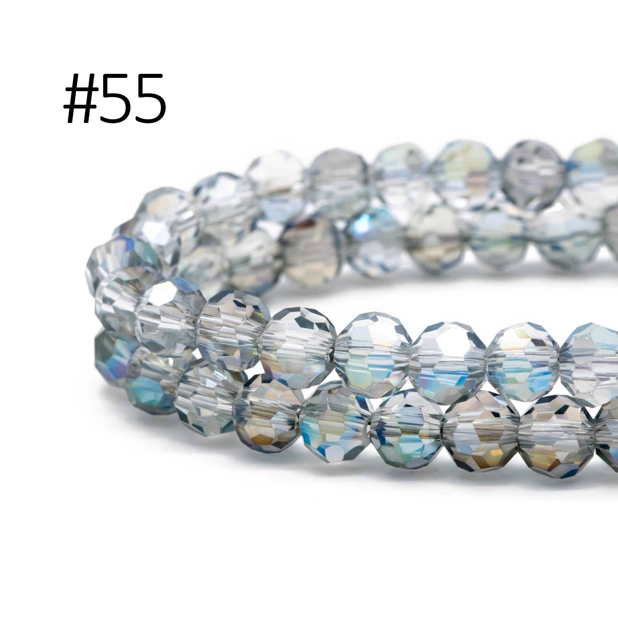 95pcs Round Faceted Crystal Glass Beads 6mm Rose Gold- (32QZ-06)