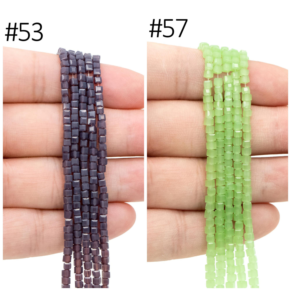 190 beads- Faceted Glass Cube, 2mm Tiny Faceted Crystal beads, (#FZ-02)