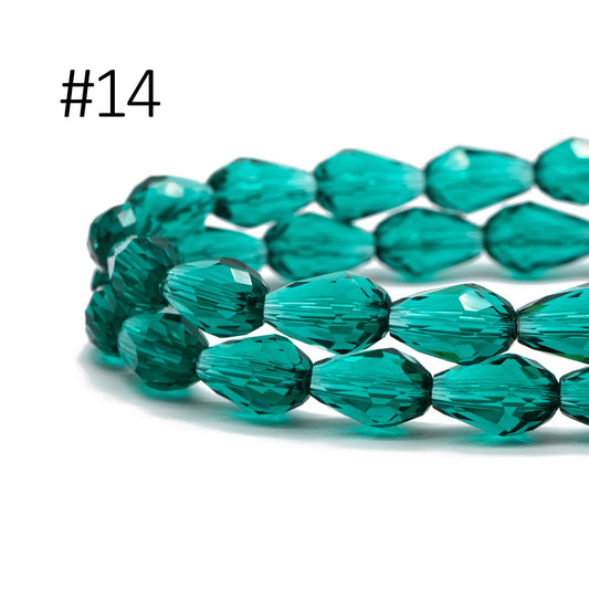 58pcs Teardrop Crystal Glass Faceted Beads 8x11mm (#SS-08)