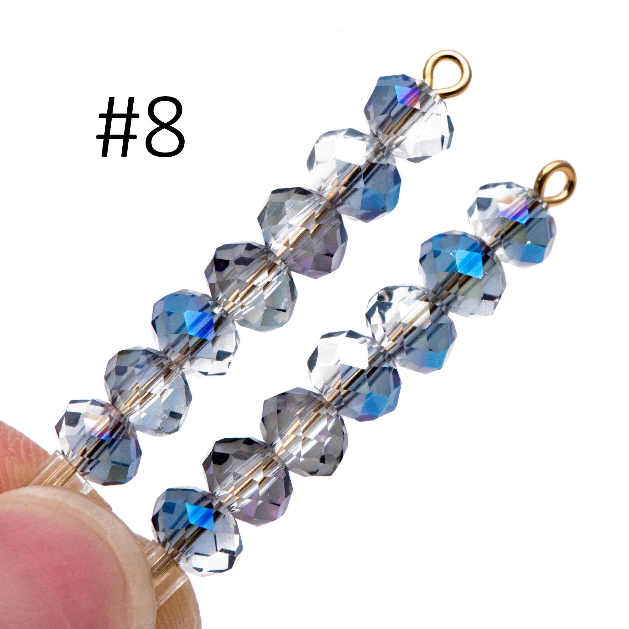 80 Beads Rondelle Crystal Glass Faceted Beads 4x6mm -(BZ06)