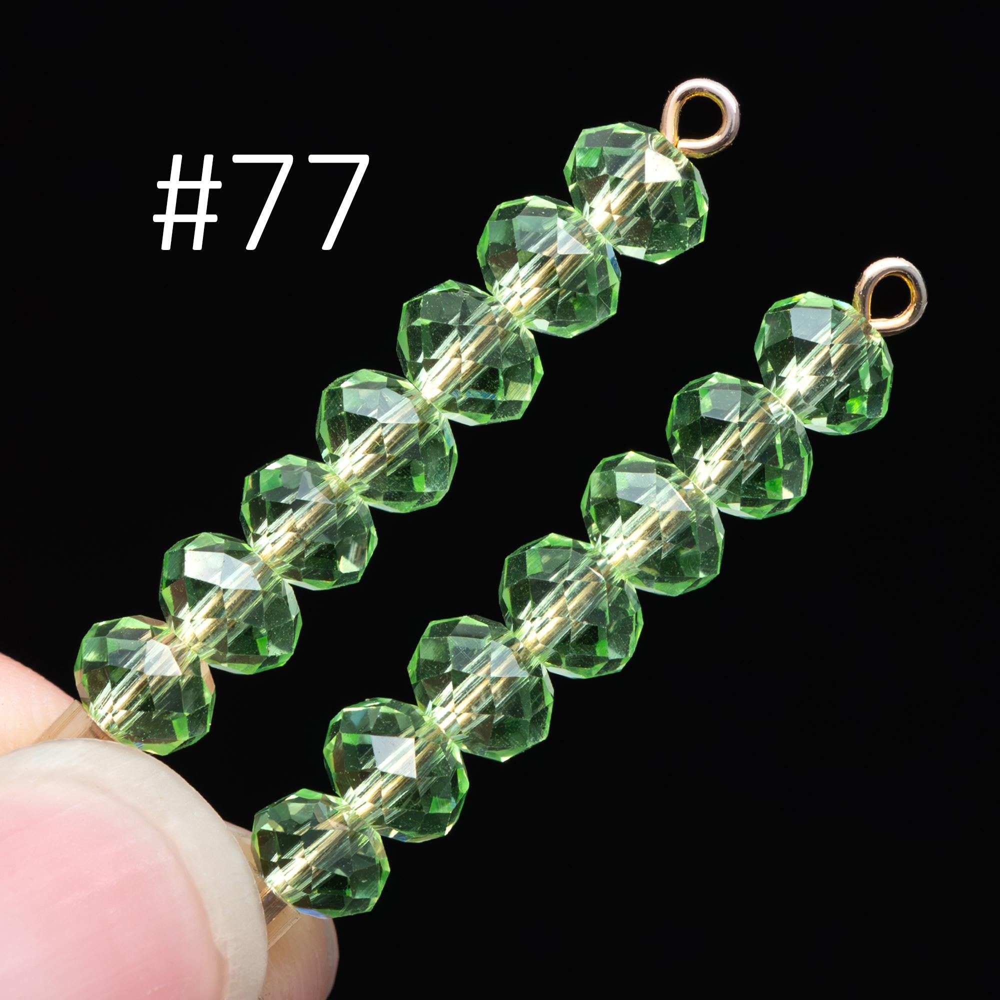 80 Beads Rondelle Crystal Glass Faceted Beads 4x6mm -(BZ06)