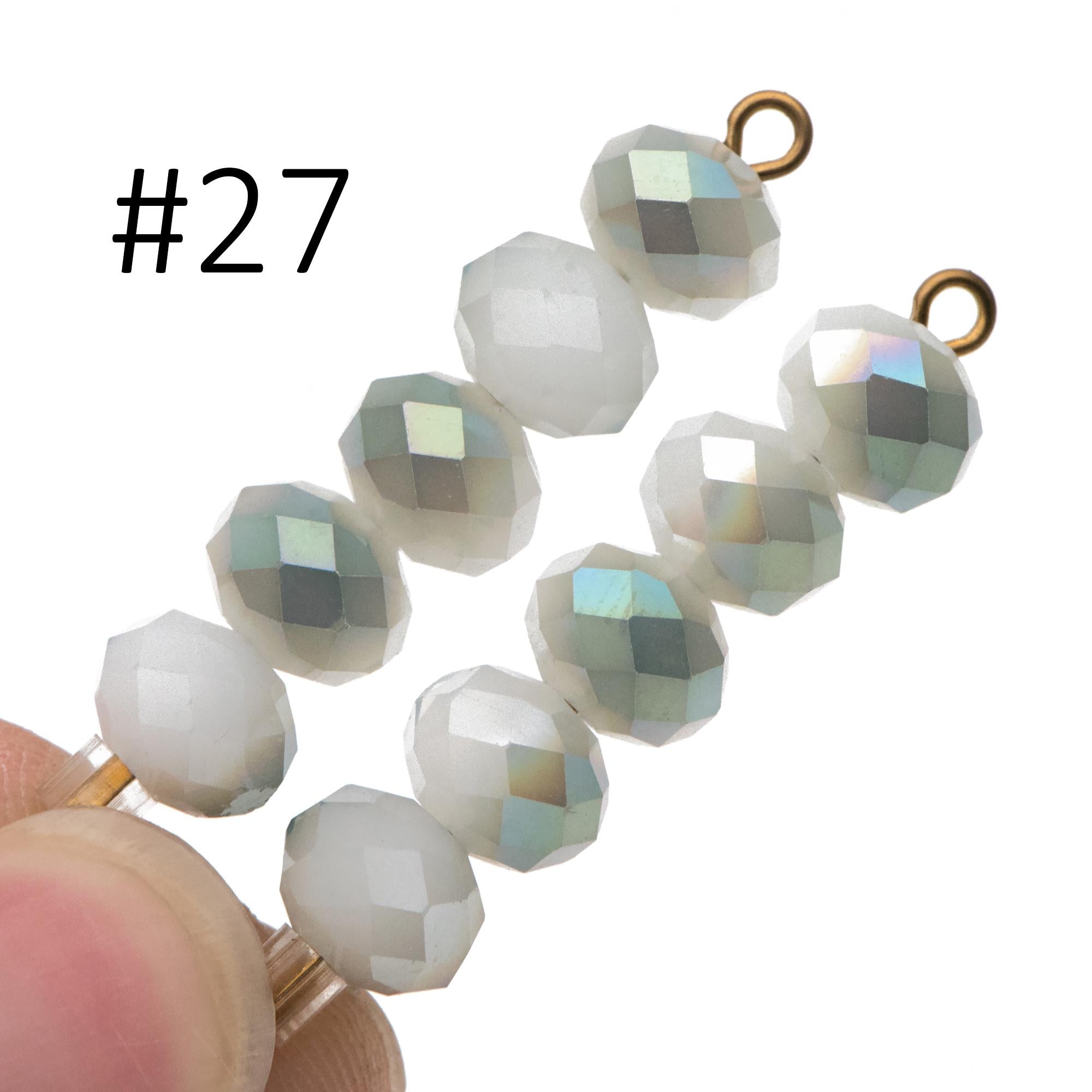 65 beads- Faceted Glass Crystal Rondelle Beads,6x8mm (BZ08)