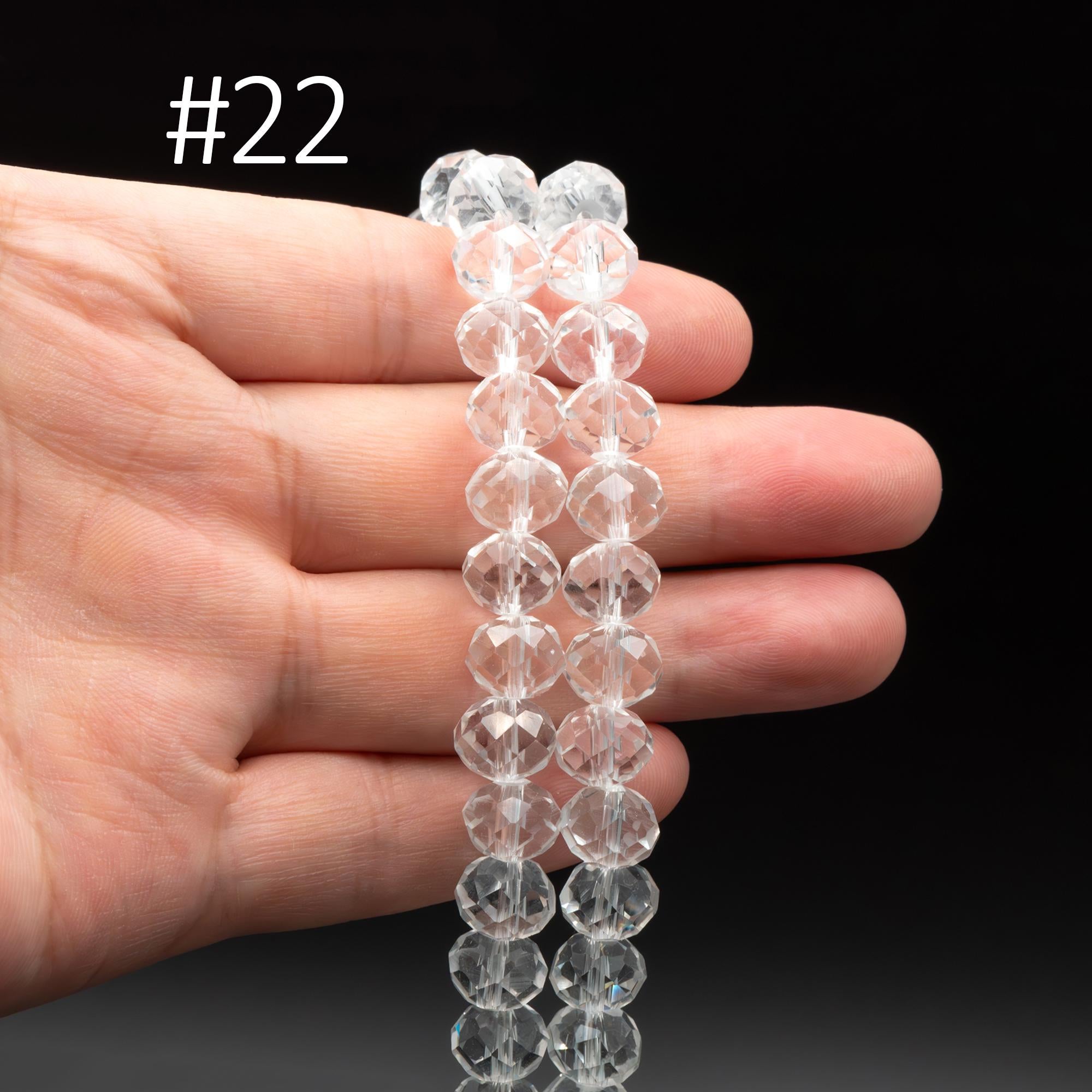 65 beads Rondelle Crystal Glass Faceted beads 8x10mm (BZ10)