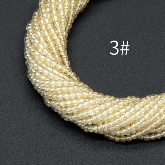 175pcs Smooth Round Glass beads 2mm, Metallic Color beads, 14" Strand (GM-038)