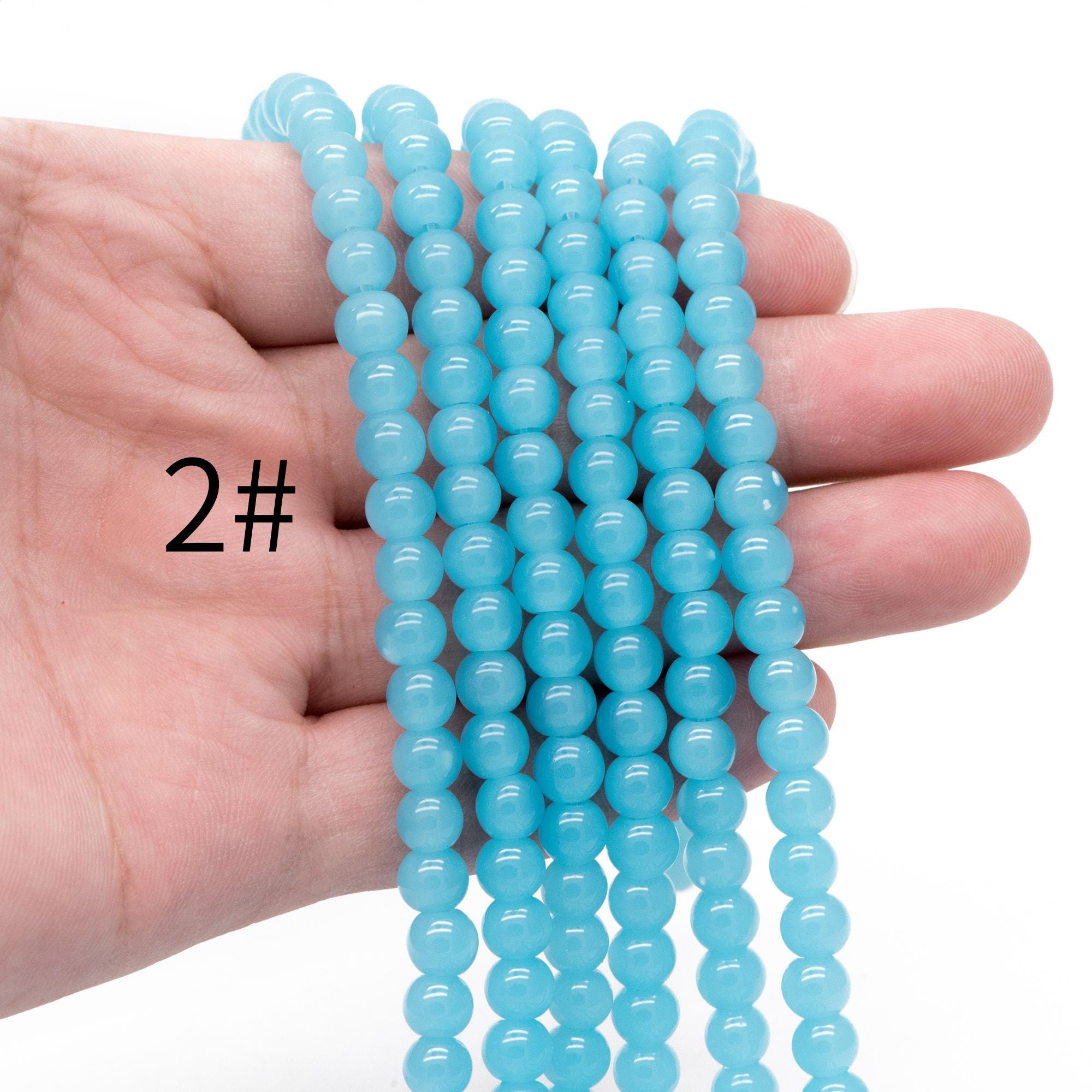 65pcs Smooth Round Glass beads 6mm, Full strand (GM-043)