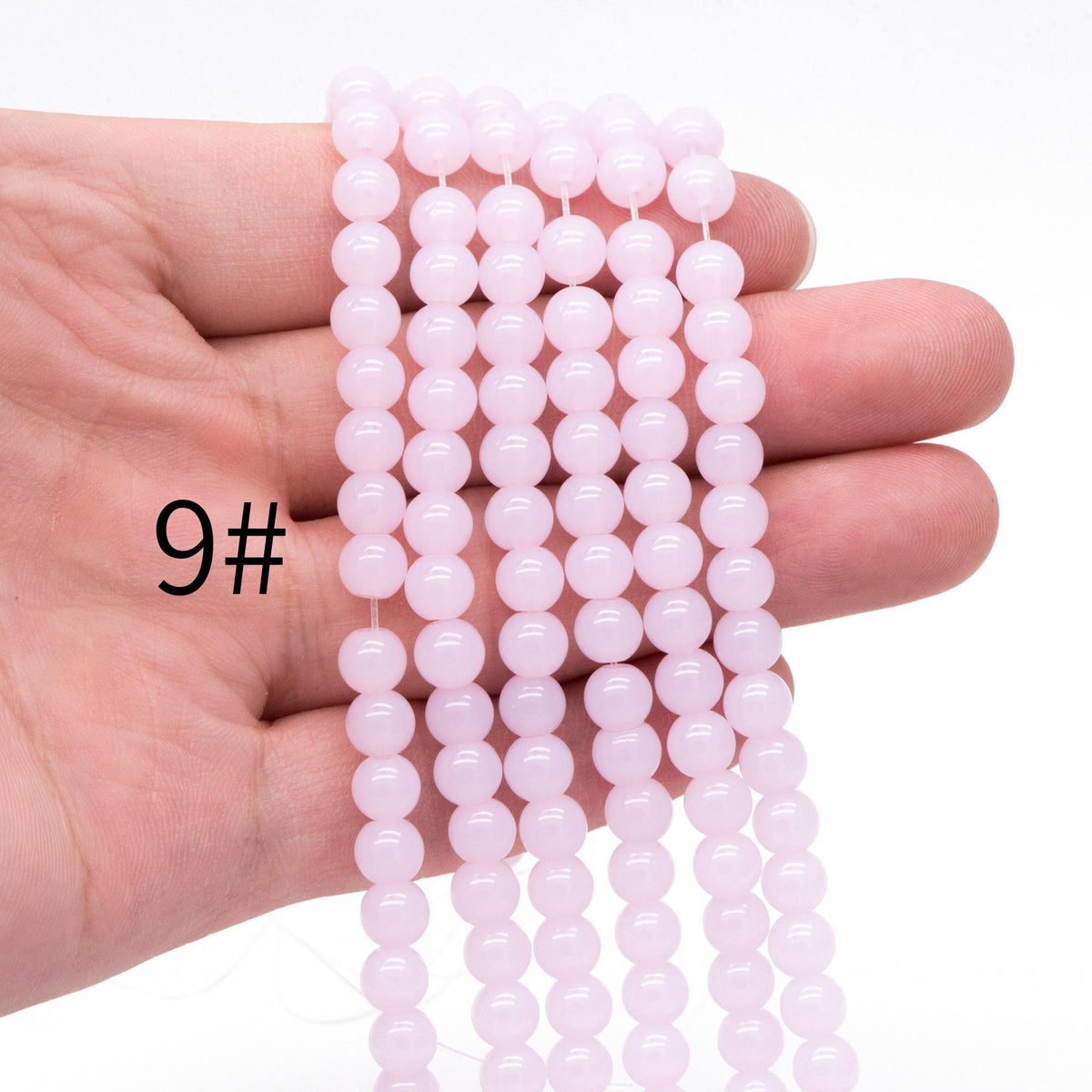 65pcs Smooth Round Glass beads 6mm, Full strand (GM-043)