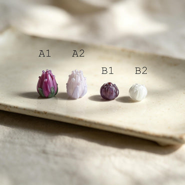Handmade Flower Glass Beads for Jewelry, DIY Floral Beads for Bracelets, Necklaces & Earrings, Lampwork Beads (GM-052)