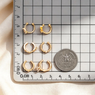 10pcs CZ Pave Gold Ear Cuff, Minimalist Ear Cuff, Dainty Earcuff Earring (GB-3539)