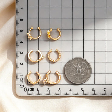 10pcs CZ Pave Gold Ear Cuff, Minimalist Ear Cuff, Dainty Earcuff Earring (GB-3539)