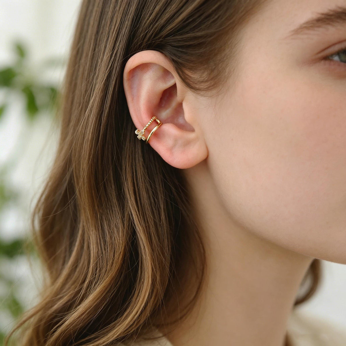 10pcs CZ Pave Gold Ear Cuff, Minimalist Ear Cuff, Dainty Earcuff Earring (GB-3539)