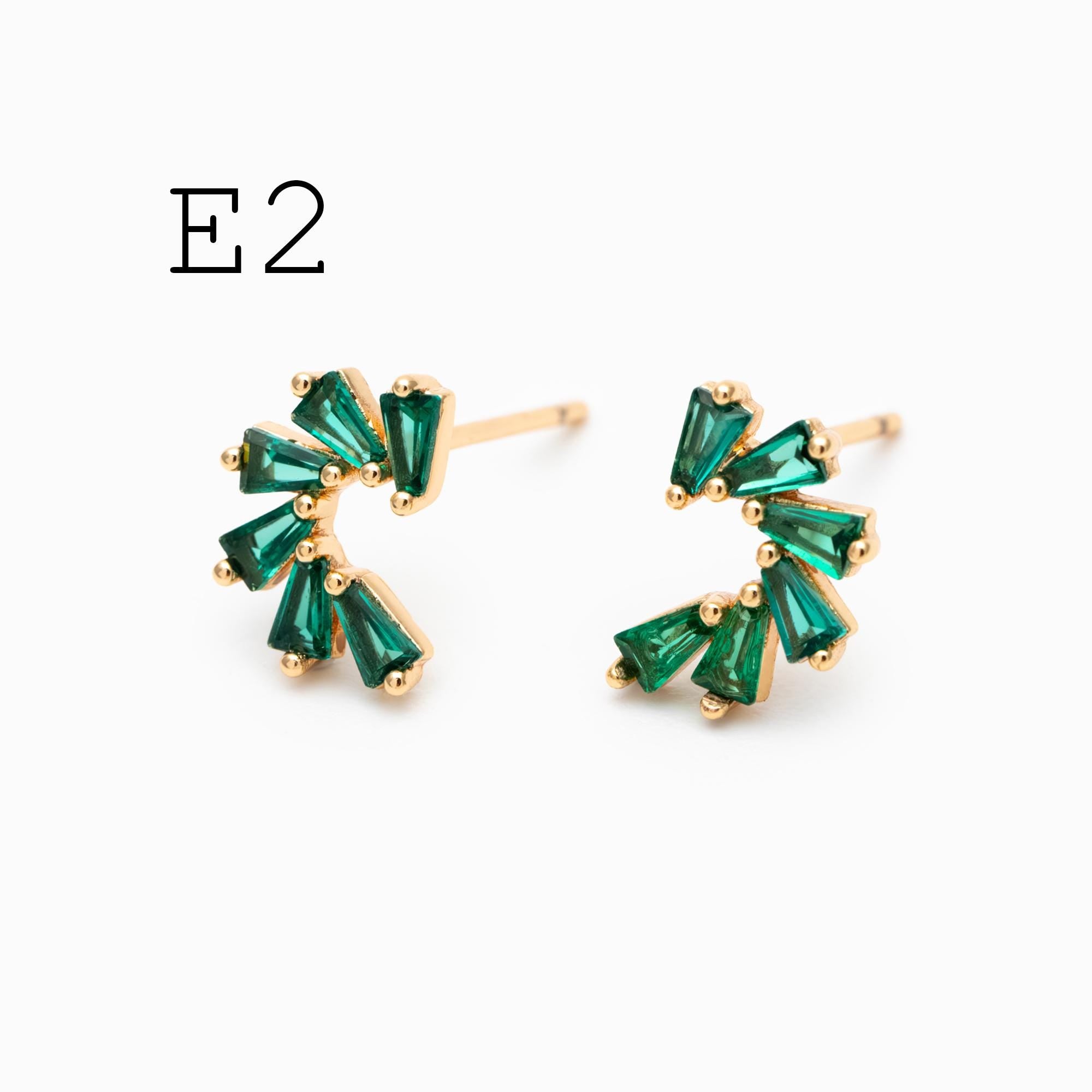 4pcs CZ Pave Dainty Earring, 18K Gold Plated Brass, Jewelry Making, Diy Material, Jewelry Supplies (GB-3369)
