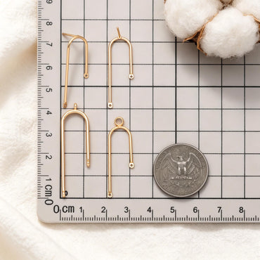 10pcs Gold/ Silver U-shaped Bar Stick Charms/ Earrings (GB-784)
