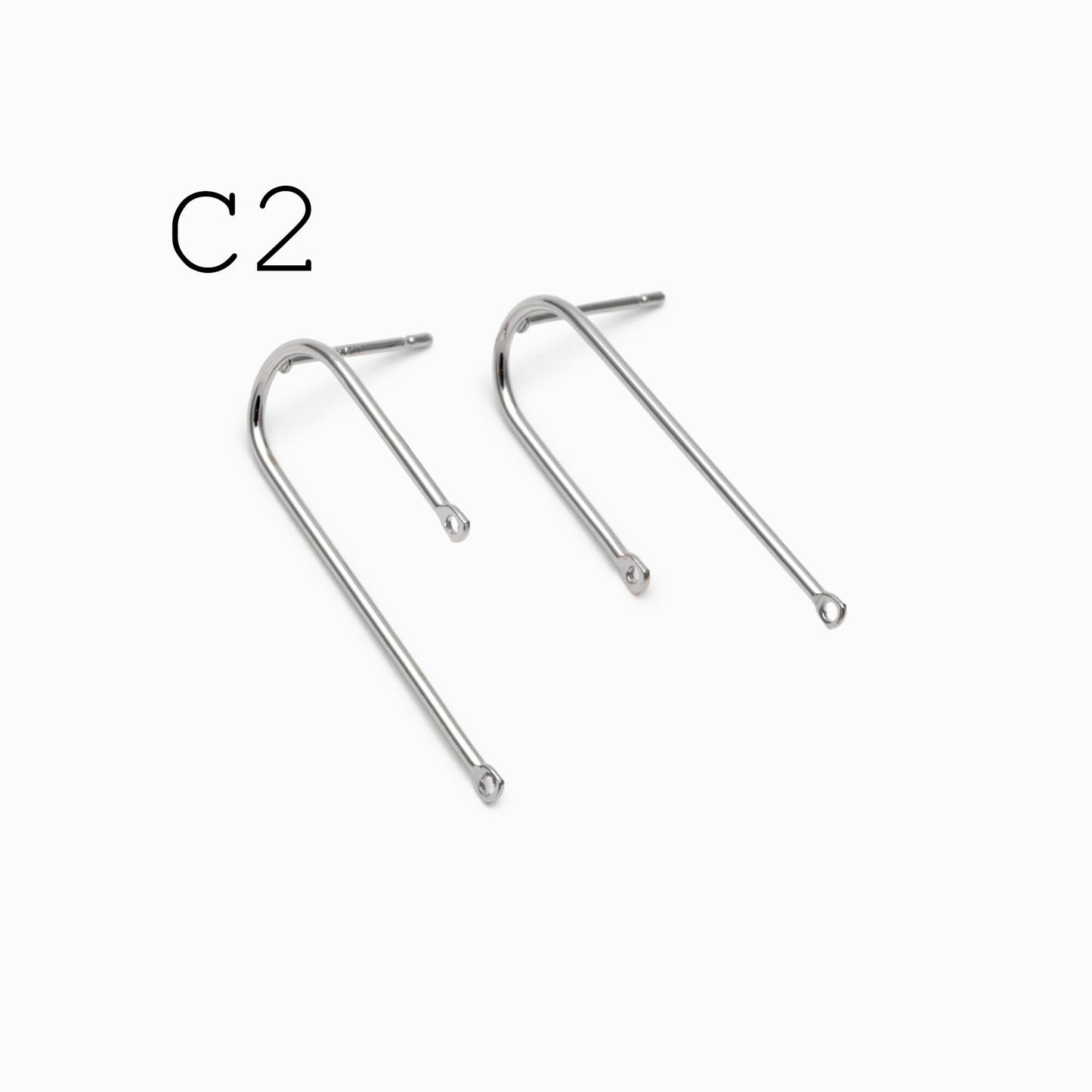 10pcs Gold/ Silver U-shaped Bar Stick Charms/ Earrings (GB-784)
