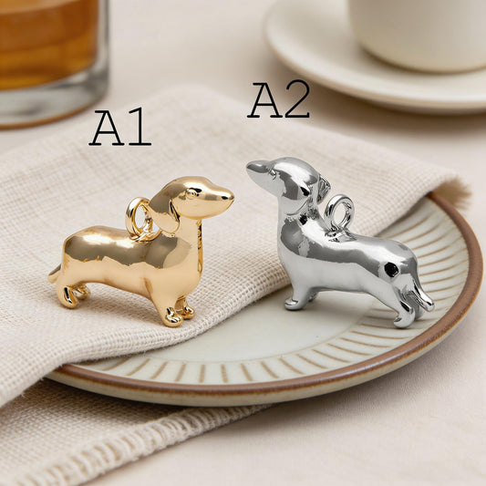 10pcs Gold/ Silver 3D Dog Charm, Gold/ Rhodium plated Brass, Jewelry Making, Diy Material, Jewelry Supplies (GB-2668)