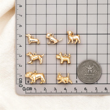 10pcs Gold/ Silver 3D Dog Charm, Gold/ Rhodium plated Brass, Jewelry Making, Diy Material, Jewelry Supplies (GB-2668)
