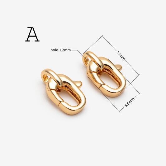 2pcs Gold Plated Jewelry Clasps, Spring Gate Ring for Necklace Bracelet Making, DIY Jewelry Findings, Bag Charm Clasps (GB-1831)