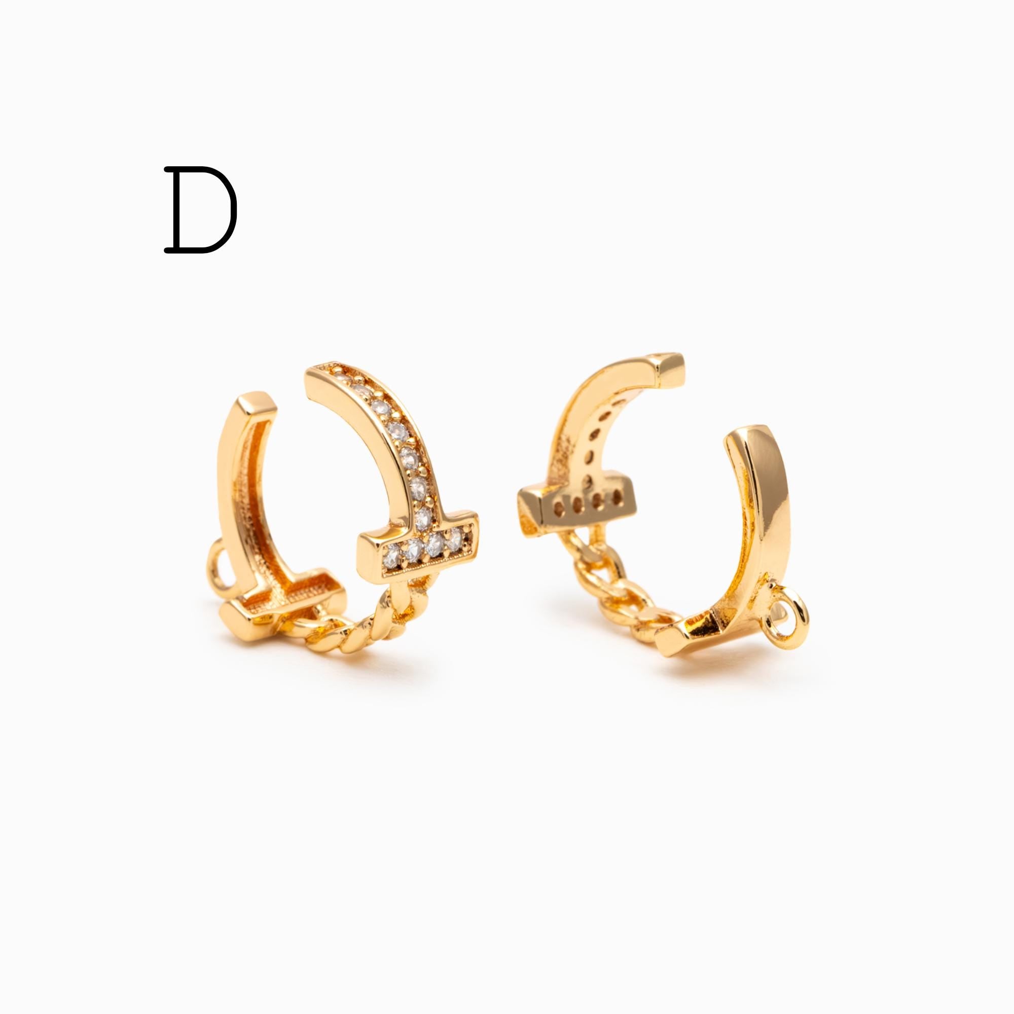 10pcs CZ Pave Gold Ear Cuff, Minimalist Ear Cuff, Dainty Earcuff Earring (GB-3539)
