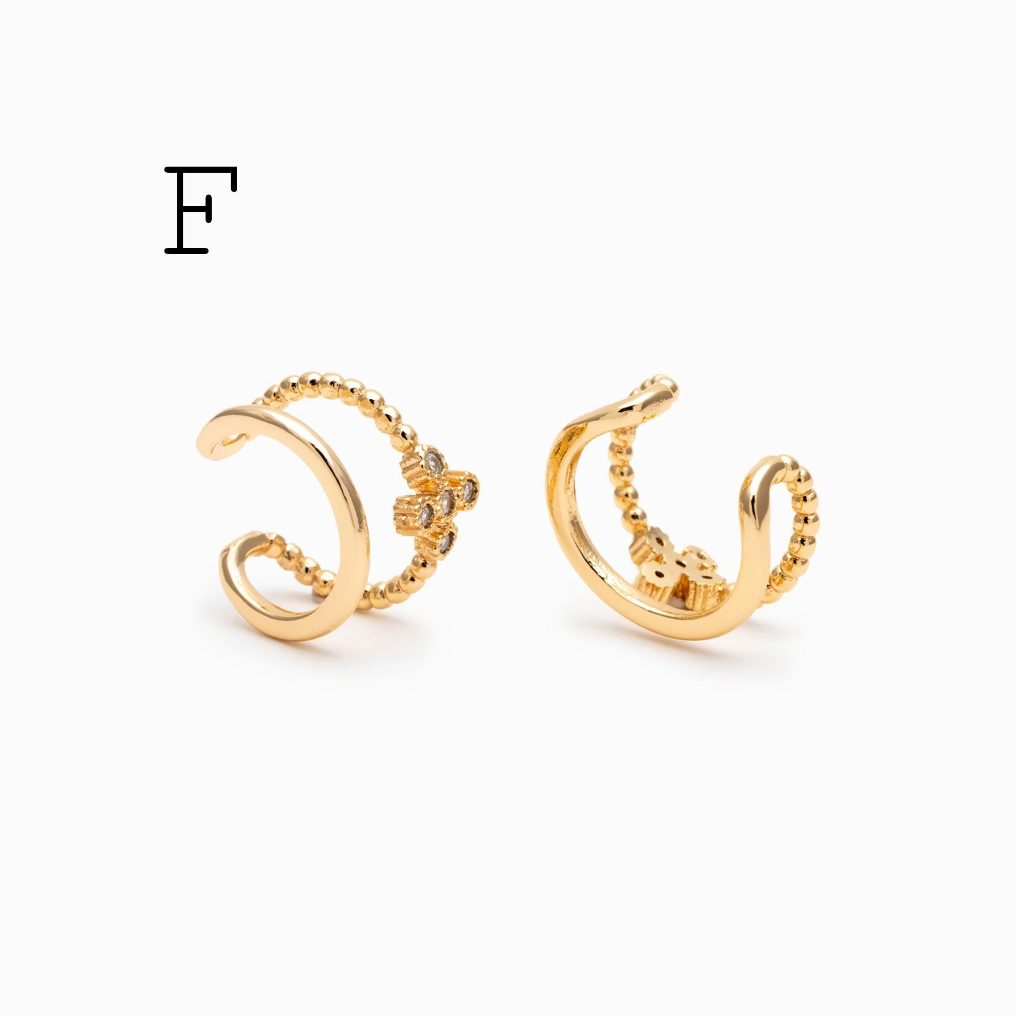 10pcs CZ Pave Gold Ear Cuff, Minimalist Ear Cuff, Dainty Earcuff Earring (GB-3539)