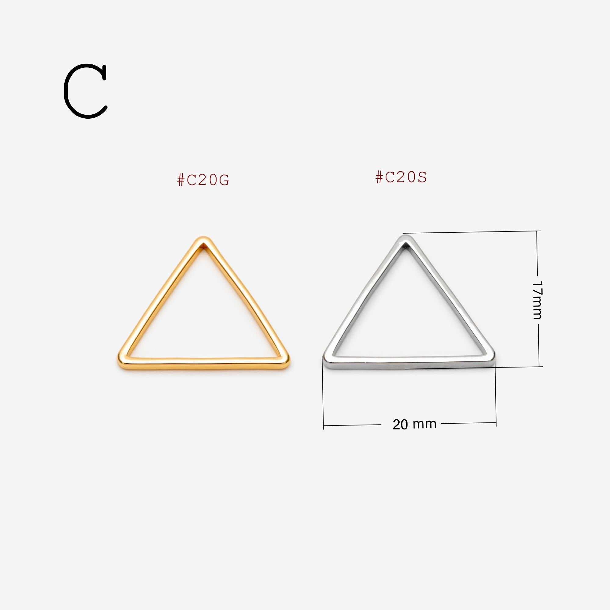 10pcs Gold/ Silver/ Rose Gold Teardrop Link Connector Charms 32/ 38mm, Gold/ Rhodium plated Brass Geometric Shape Pendants (GB-097)
