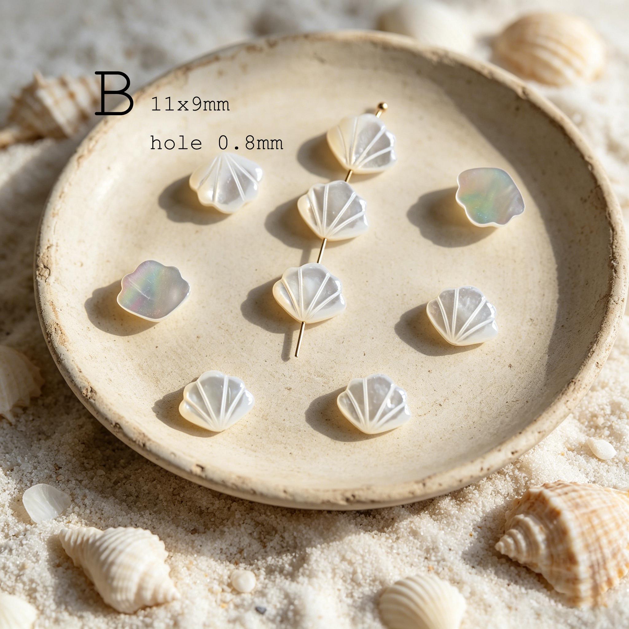 4pcs Mother of Pearl Sea Shapes Beads, animal Beads for DIY Bracelet, Handmade Jewelry (BK-006)