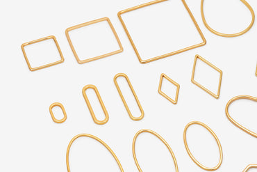 10pcs Gold/ Silver/ Rose Gold Geometric Link Connector Charms , Gold/ Rhodium plated Brass Geometric Shape Pendants (GB-097)