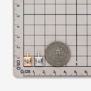 4pcs CZ Pave Gold Rectangle Charm, Necklace Pendant, Jewelry Making, Jewelry Supplies (GB-4779)