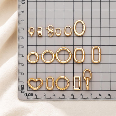 2pcs Gold Plated Jewelry Clasps, Spring Gate Ring for Necklace Bracelet Making, DIY Jewelry Findings, Bag Charm Clasps (GB-1831)