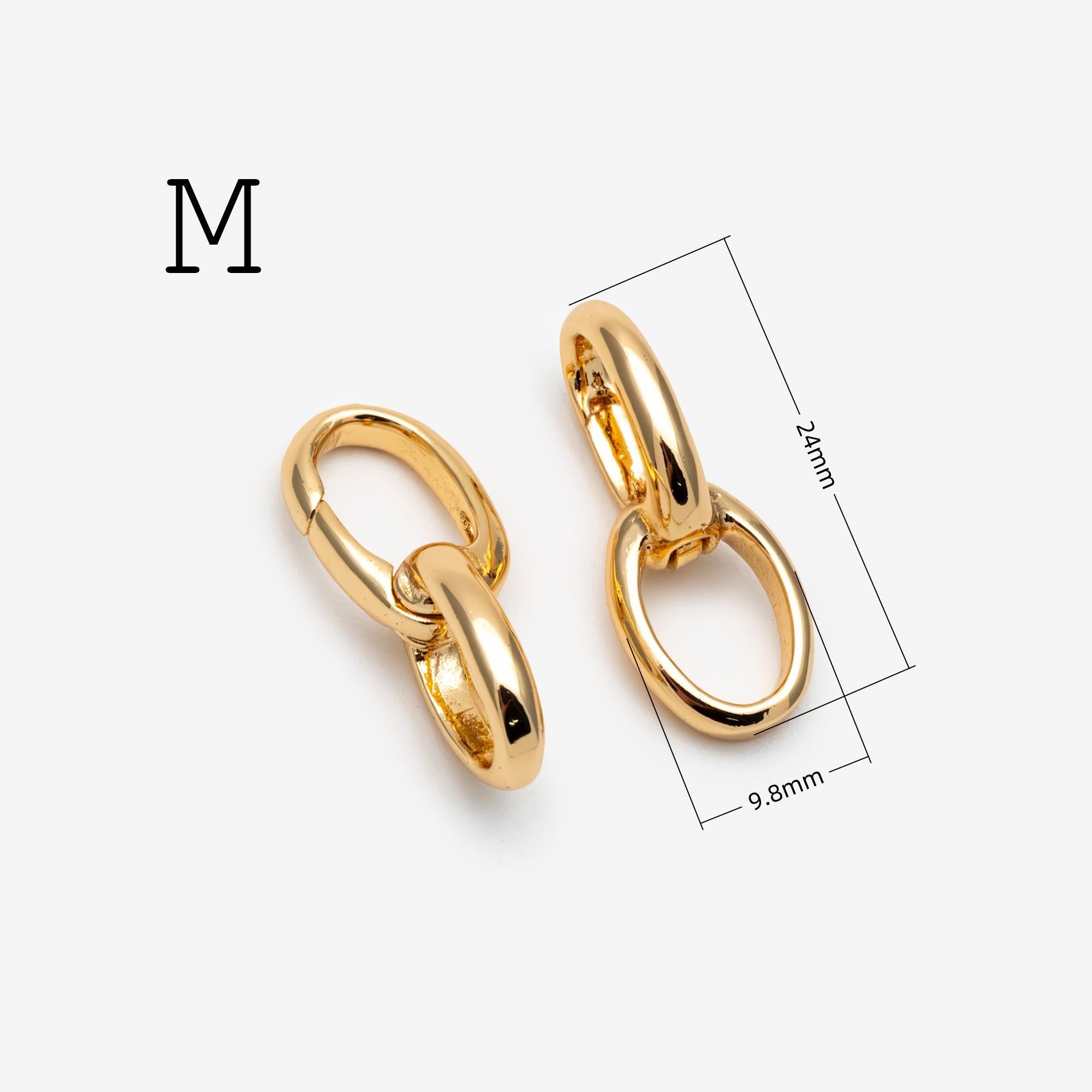 2pcs Gold Plated Jewelry Clasps, Spring Gate Ring for Necklace Bracelet Making, DIY Jewelry Findings, Bag Charm Clasps (GB-1831)