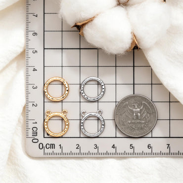 4pcs Gold Circle Clasp, Round Hammered Clasp for DIY Jewelry Making Supply (GB-4778)