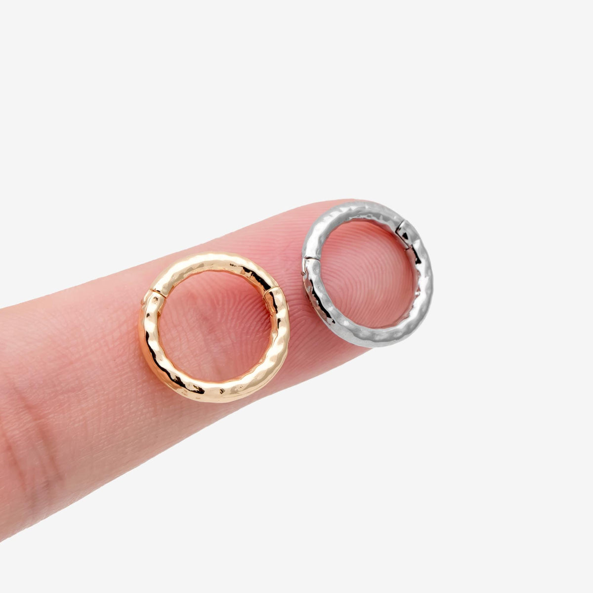 4pcs Gold/ Silver Circle Clasp, Round Hammered Clasp for DIY Jewelry Making Supply (GB-4778)
