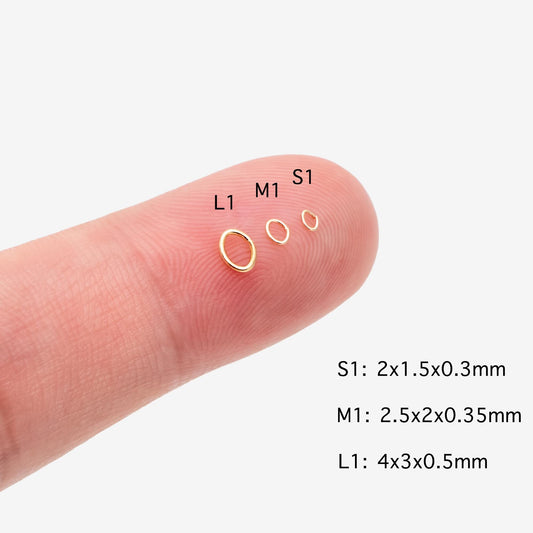200pcs Gold/ Rhodium plated Stainless Steel Oval Jump Rings, Open Jump Rings (GB-4776)