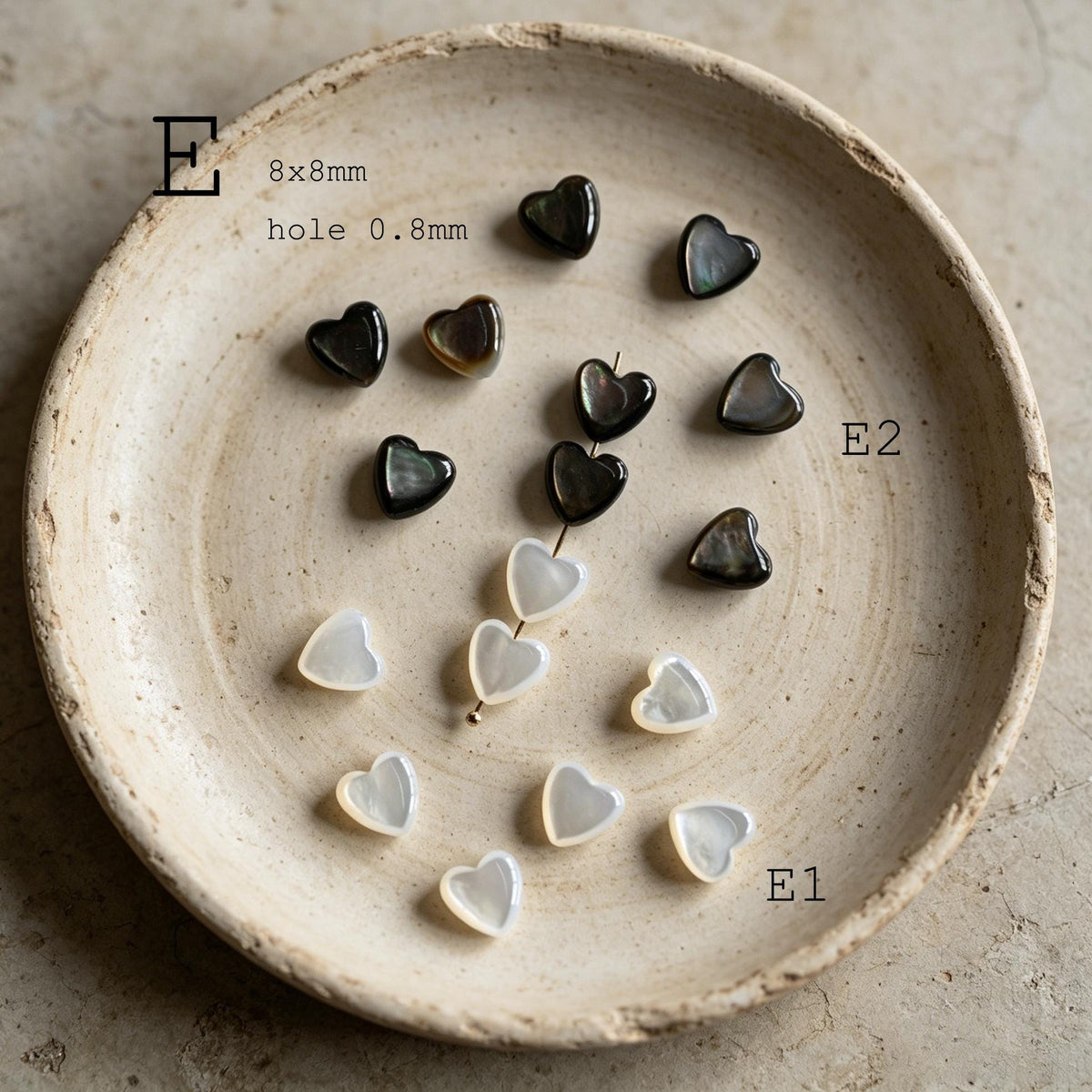 4pcs Double-Sided Shell Beads, Carved Mother of Pearl Beads for DIY Necklace, Handmade Jewelry (BK-005)