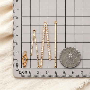 10pcs Gold/ Silver Tassel Charms, Tassel Connectors with Jump Rings (GB-244)
