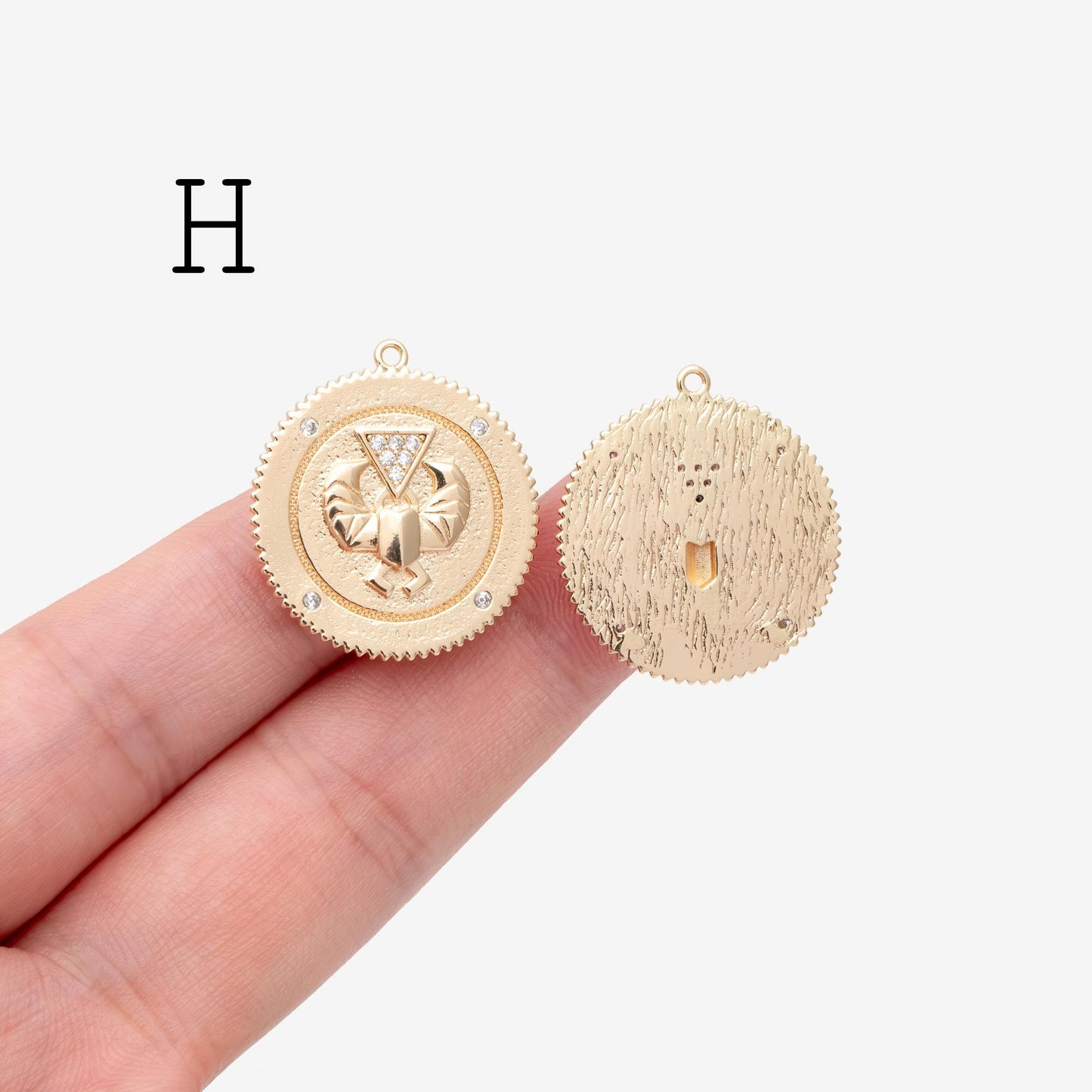 4pcs CZ Pave Gold Animal Charms, Earring Findings, Jewelry Making, Diy Material, Jewelry Supplies (GB-2507)