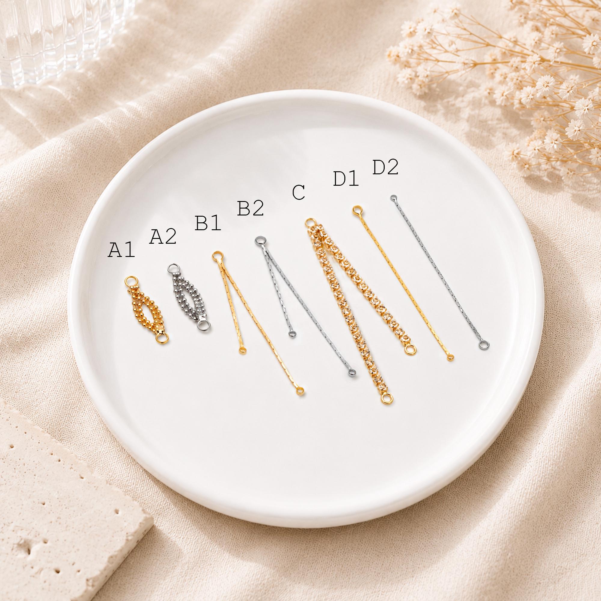 10pcs Gold/ Silver Tassel Charms, Tassel Connectors with Jump Rings (GB-244)