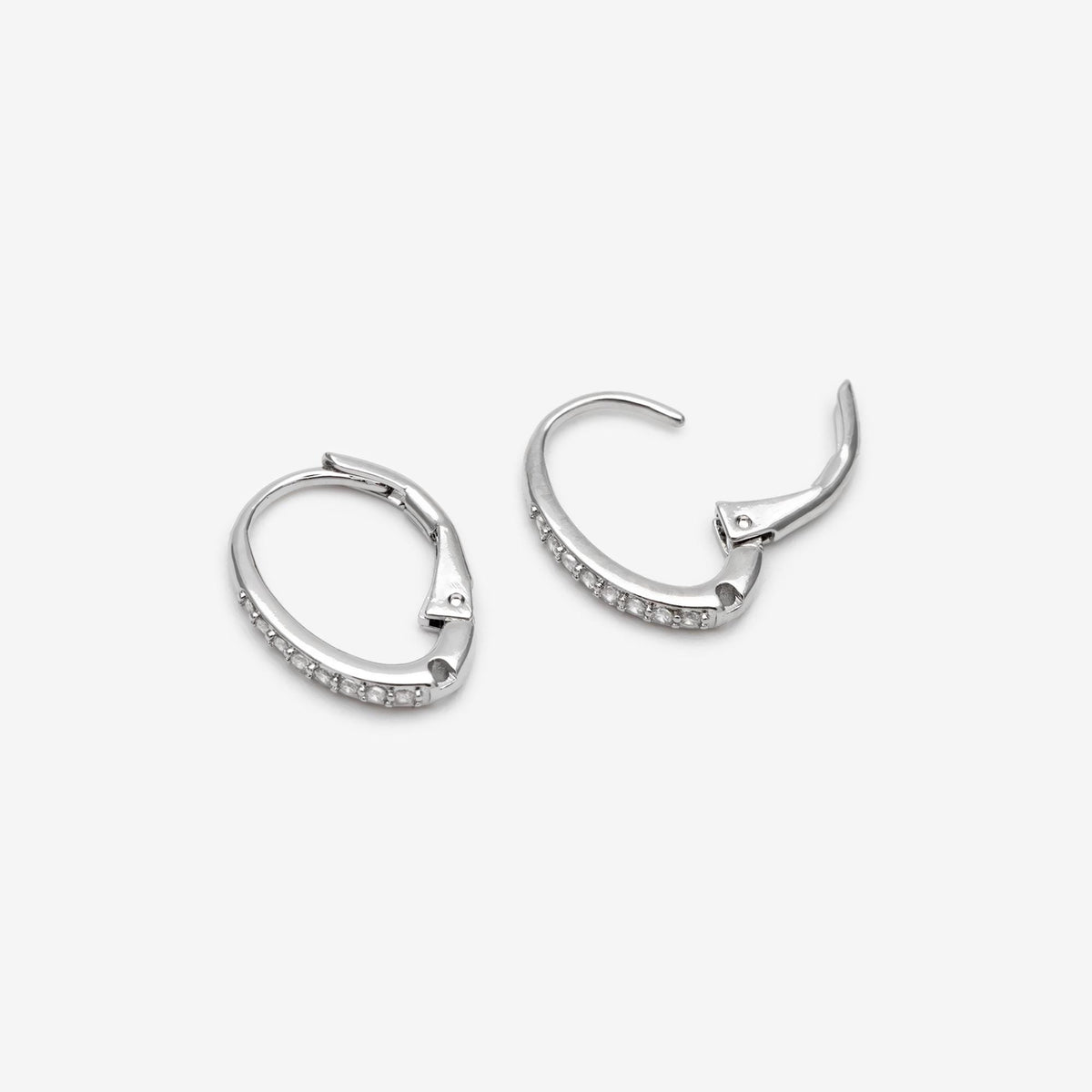 10pcs CZ Gold/ Silver tone Oval Leverback Ear Hooks 15x10mm, Gold/ Rhodium plated on Brass, Earring Hoop Components (GB-619)