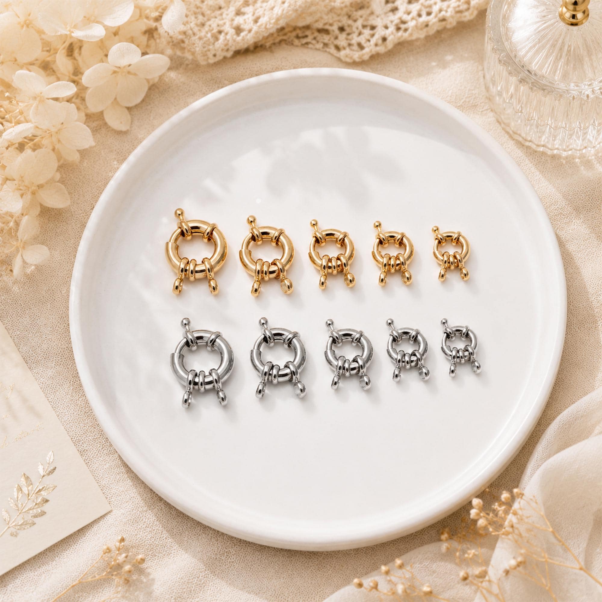 4pcs Gold Sailor Clasp,Round Clasp,Sailor Clasp for DIY Jewelry Making Supply (GB-4777)