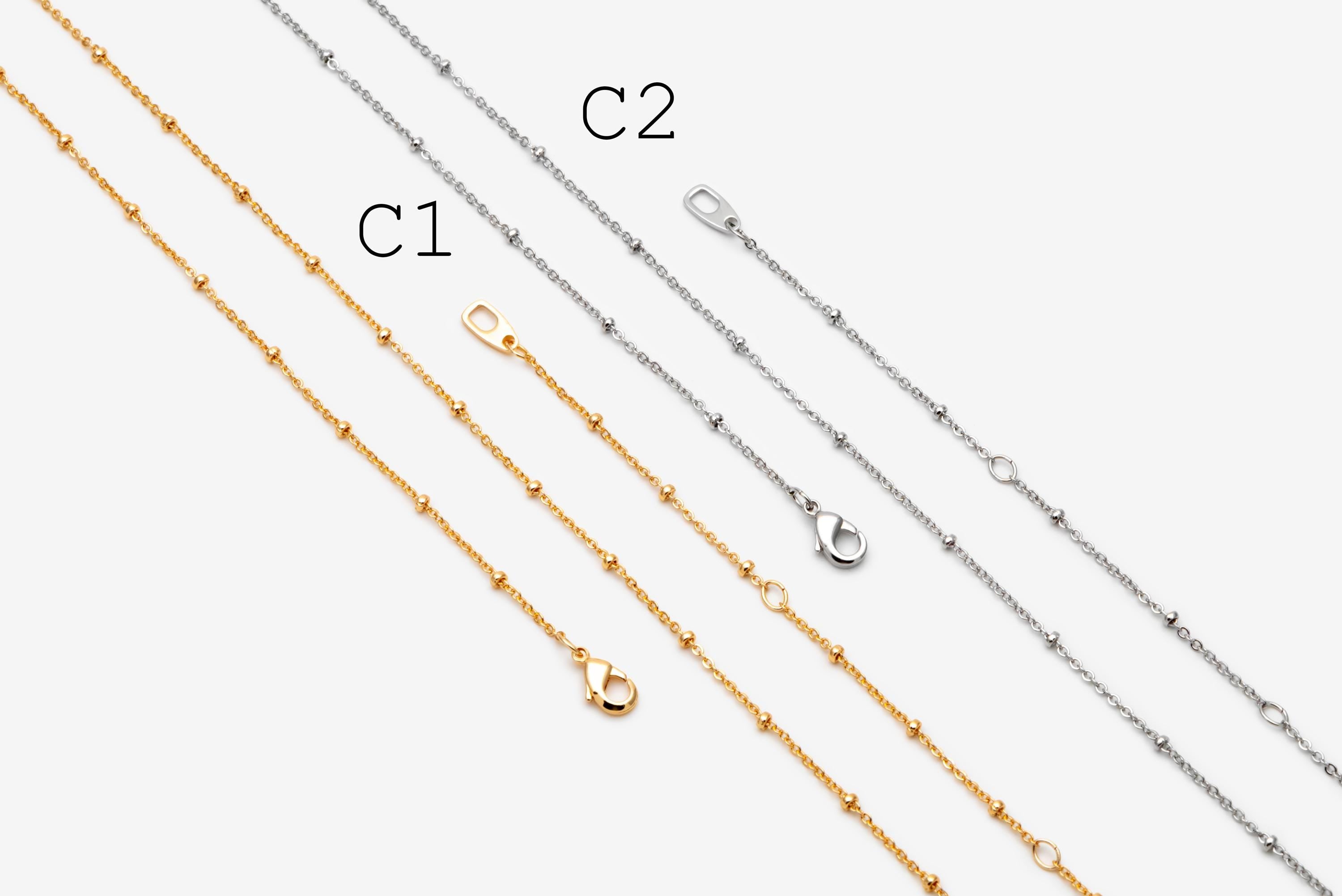 Gold/ Silver Dainty Necklace, Gold/ Rhodium plated Brass Adjustable Necklace, Ready to Wear (#LK-629)