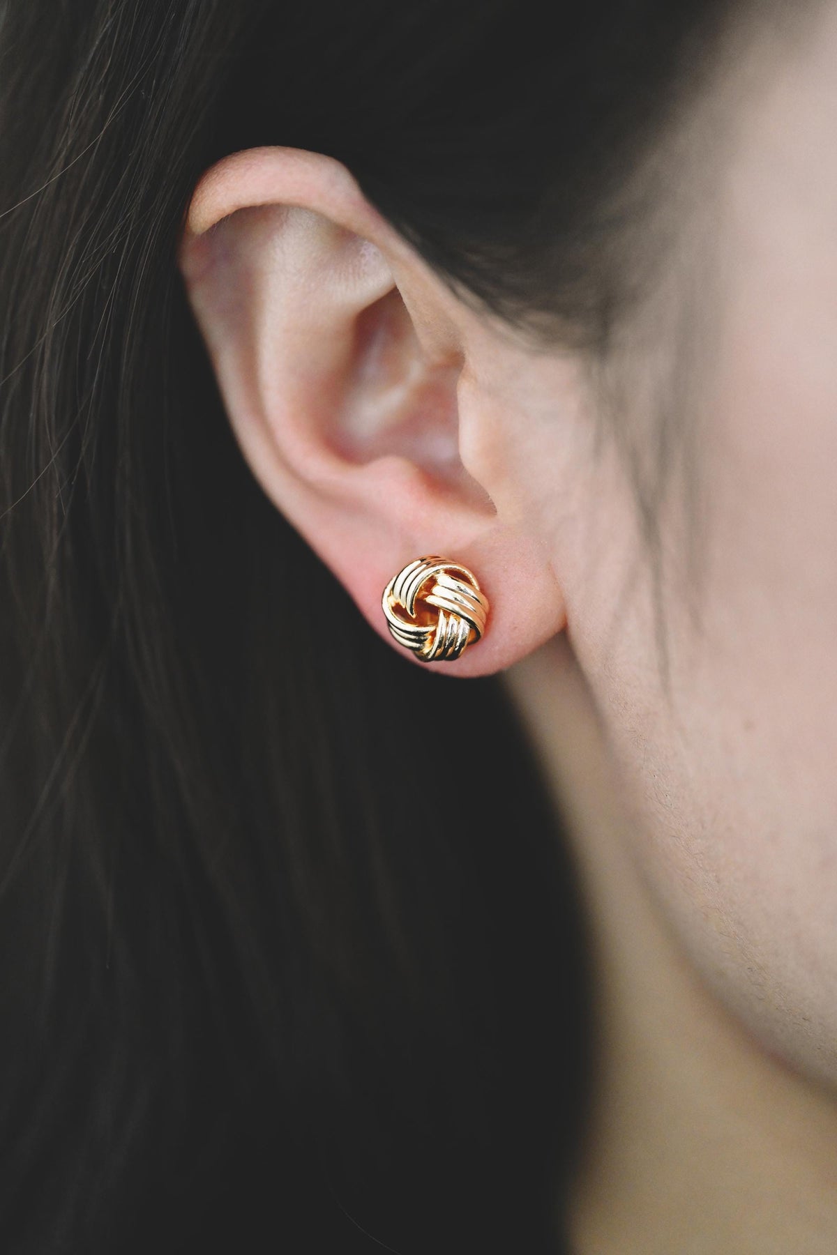 10pcs Gold Knot ear studs, Celtic knot earrings, Minimalist Stud Earrings (GB-1833)