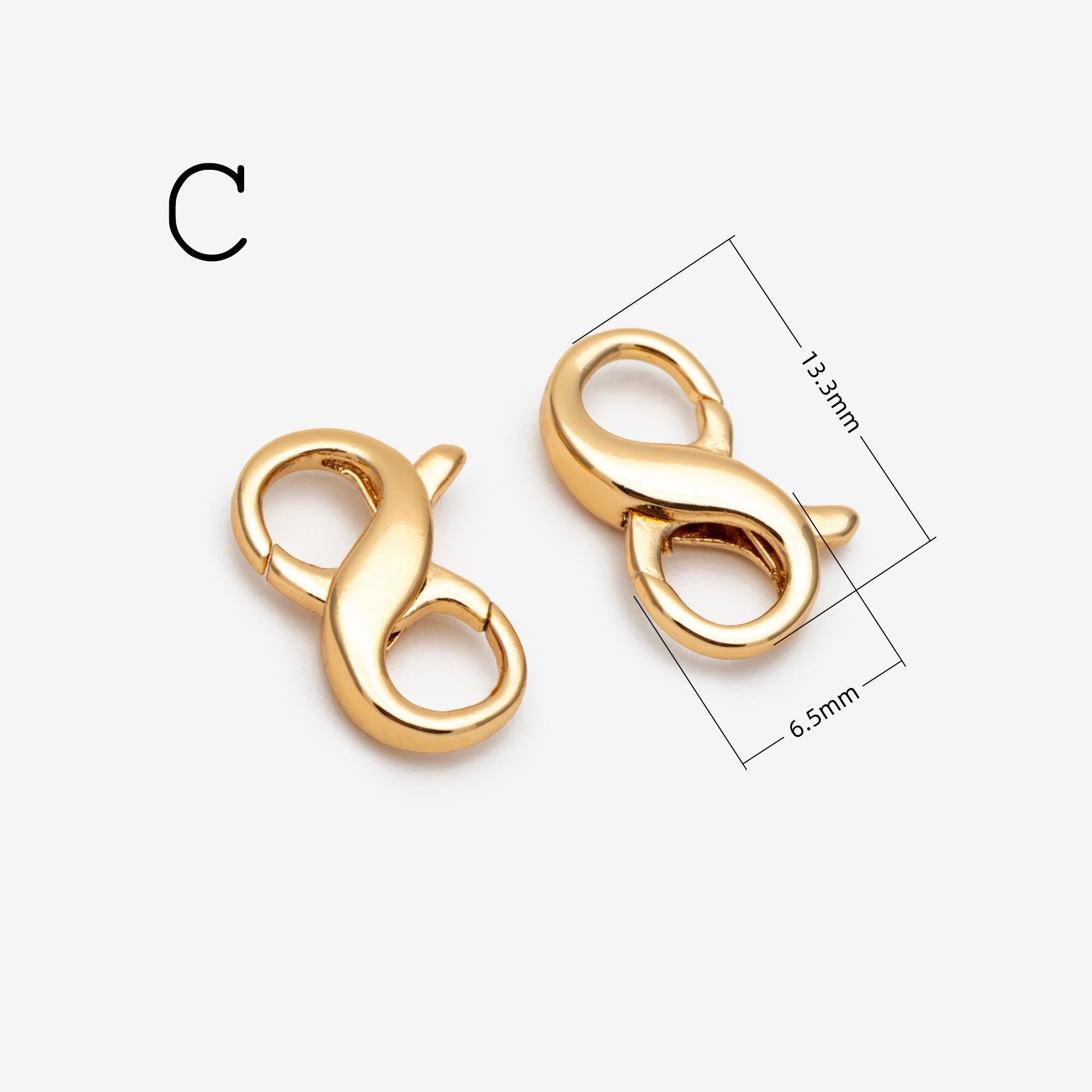 2pcs Gold Plated Jewelry Clasps, Spring Gate Ring for Necklace Bracelet Making, DIY Jewelry Findings, Bag Charm Clasps (GB-1831)