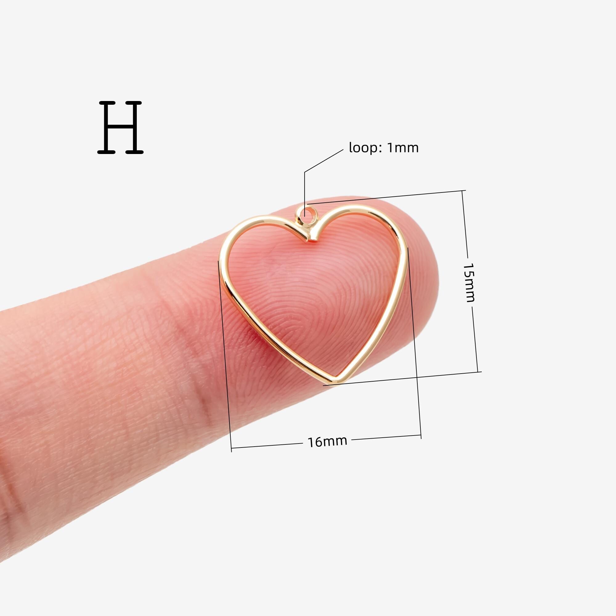 10pcs Gold/ Silver Tone Geometric Charms, 18K Gold/ Rhodium plated Brass Link Pendants, Teardrop Square Rhombus Triangle Heart (GB-368)