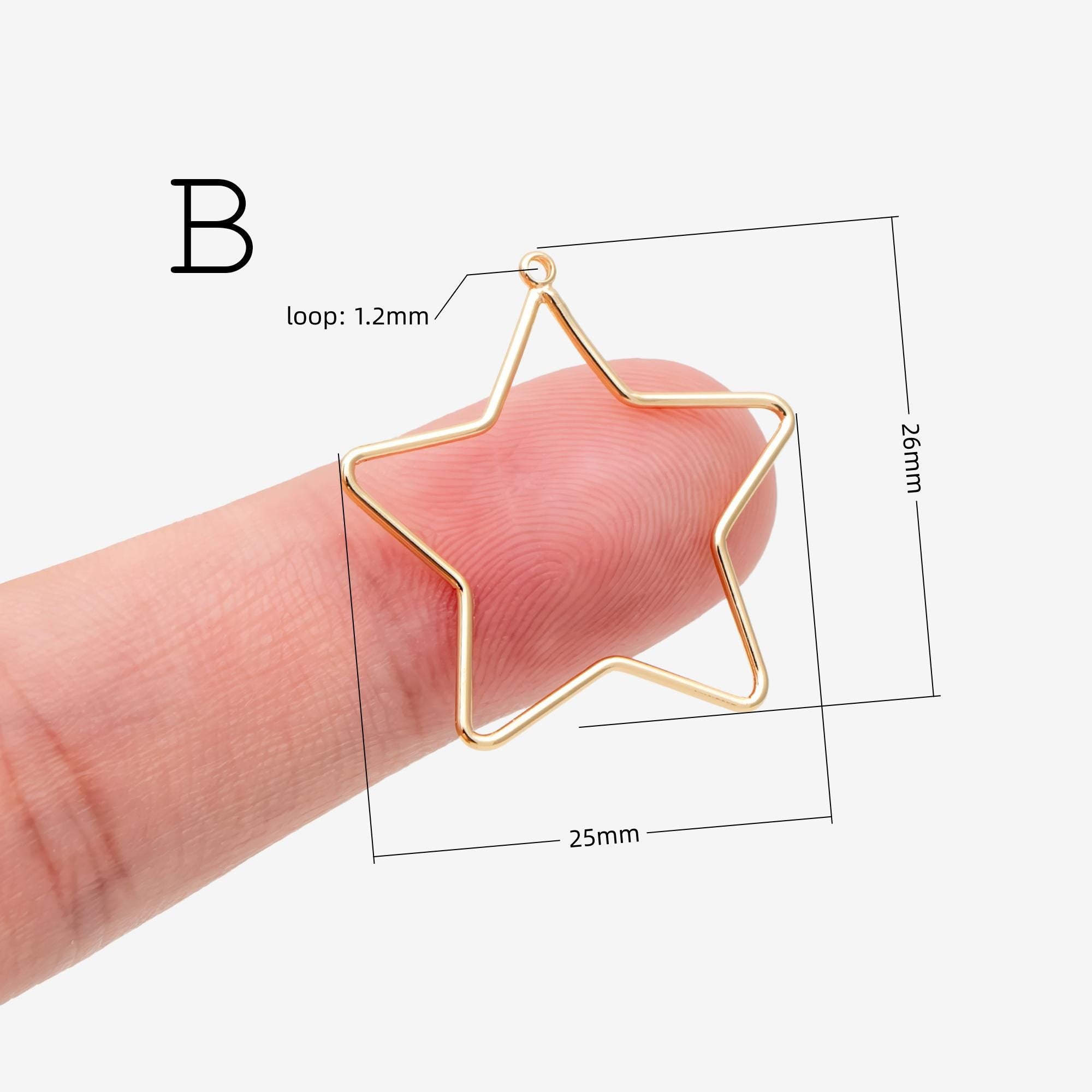 10pcs Gold/ Silver Tone Geometric Charms, 18K Gold/ Rhodium plated Brass Link Pendants, Teardrop Square Rhombus Triangle Heart (GB-368)