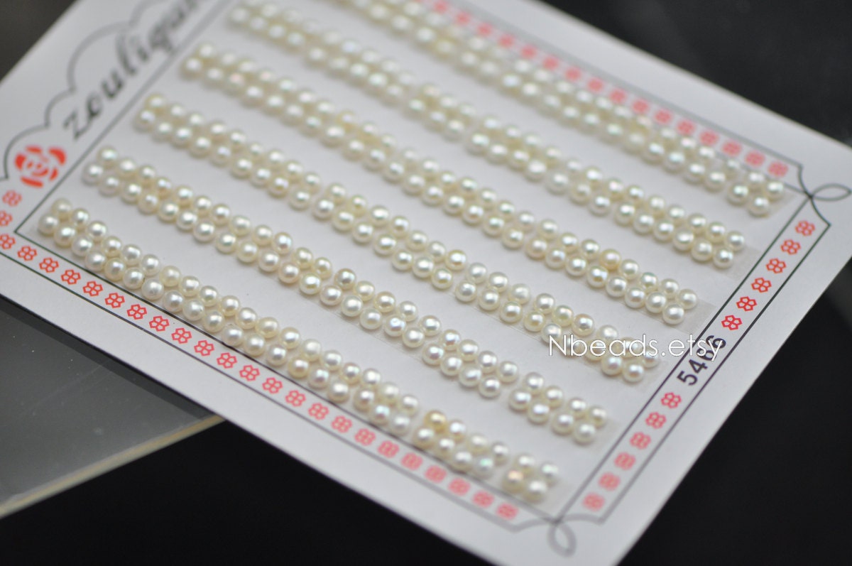 Half-Drilled Freshwater Button Pearls, 2.5-10mm Multi Sizes, Half Pearl Cabochons for Earring Studs -(PL12)